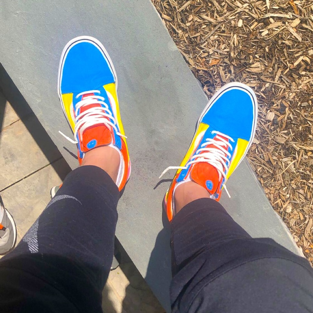 MULTI COLOR HAND CUSTOM CLASSIC VANS